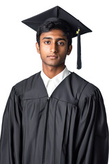Indian American male model with Ivy League isolated on transparent background
