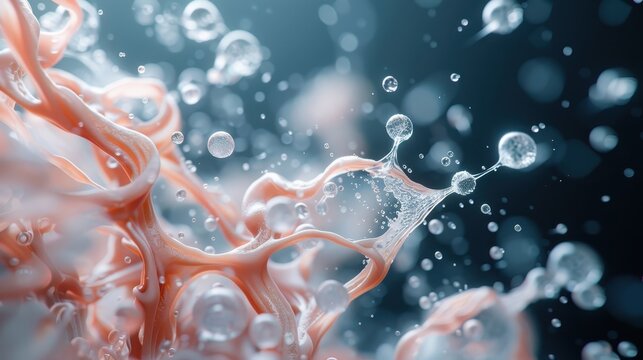 An intriguing abstract image depicting swirling water droplets against a captivating backdrop, evoking emotions of fluidity and creativity in design.