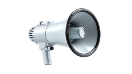 Megaphone with a transparent background for communication needs