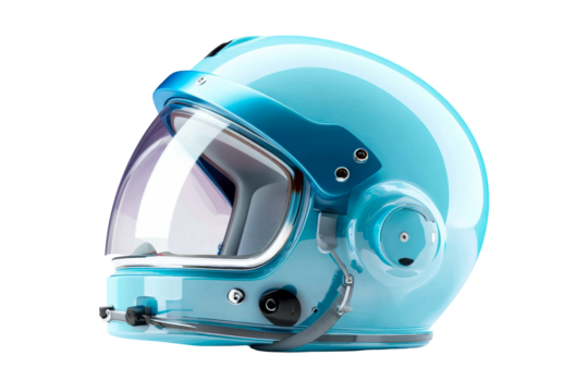 Unique transparent blue astronaut helmet for space exploration
