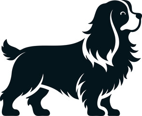Cavalier King Charles Spaniel silhouette vector icon 