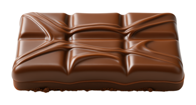 Deliciously Rich Milk Chocolate Bar with Smooth Surface and Tempting Design, Isolated on Transparent and White Background