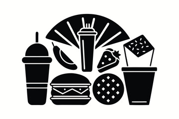 Gourmet Festival Food Vector Bundle Street Food Icons and Snacks Collection