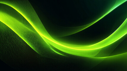 Obraz premium 3D green techno abstract background overlap layer on dark space with glowing lines shape decoration. Modern graphic design element future style concept for banner, flyer, card, or brochure cover