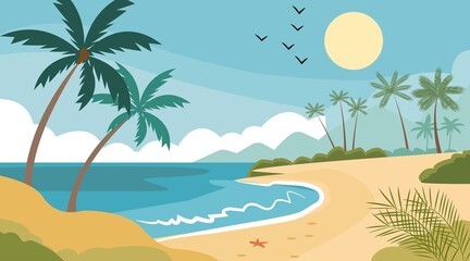 Scenic coastal landscape featuring the sea, sandy shore, and natural seaside elements, evoking a peaceful and relaxing atmosphere