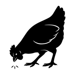 Black chicken vector illustration for farm animal graphics and poultry design projects isolated on white