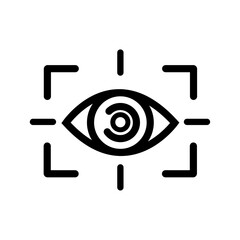 Eye scan icon in thick line outline style 