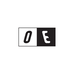 Monogram Logo Design Unique Simple Bold OE Initial Alphabet Vector Alphabet