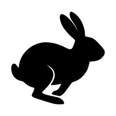 Black rabbit silhouette vector illustration easter bunny clip art animal graphic design element isolated on white