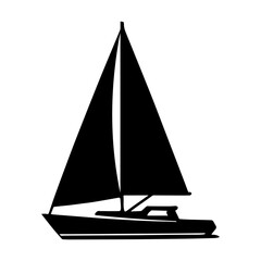 Sailboat silhouette vector illustration for nautical theme and summer adventure design inspiration