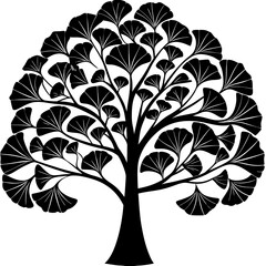 black and white tree