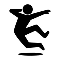 Silhouette of person jumping high vector illustration design for sports and fitness activities 100