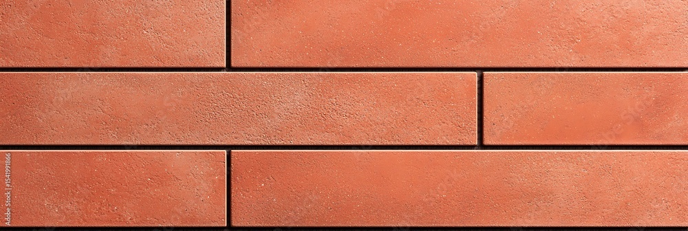 Poster close-up image of a red brick wall with horizontal and vertical grout lines, displaying a clean and 