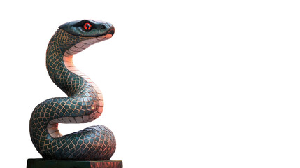 statue of a snake on white background