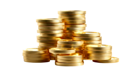 Stacked gold coins reflecting wealth and prosperity at any time