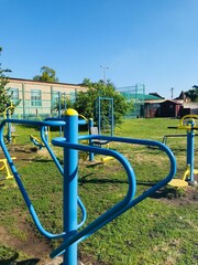 Outdoor fitness equipment for individuals with disabilities in park