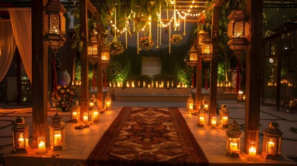 Romantic Outdoor Wedding Venue: Enchanting Lantern-Lit Pathway
