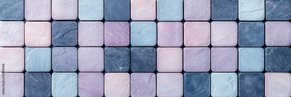 Aufkleber blue and pink textured square tiles arranged in a grid pattern, creating a colorful and geometric mo