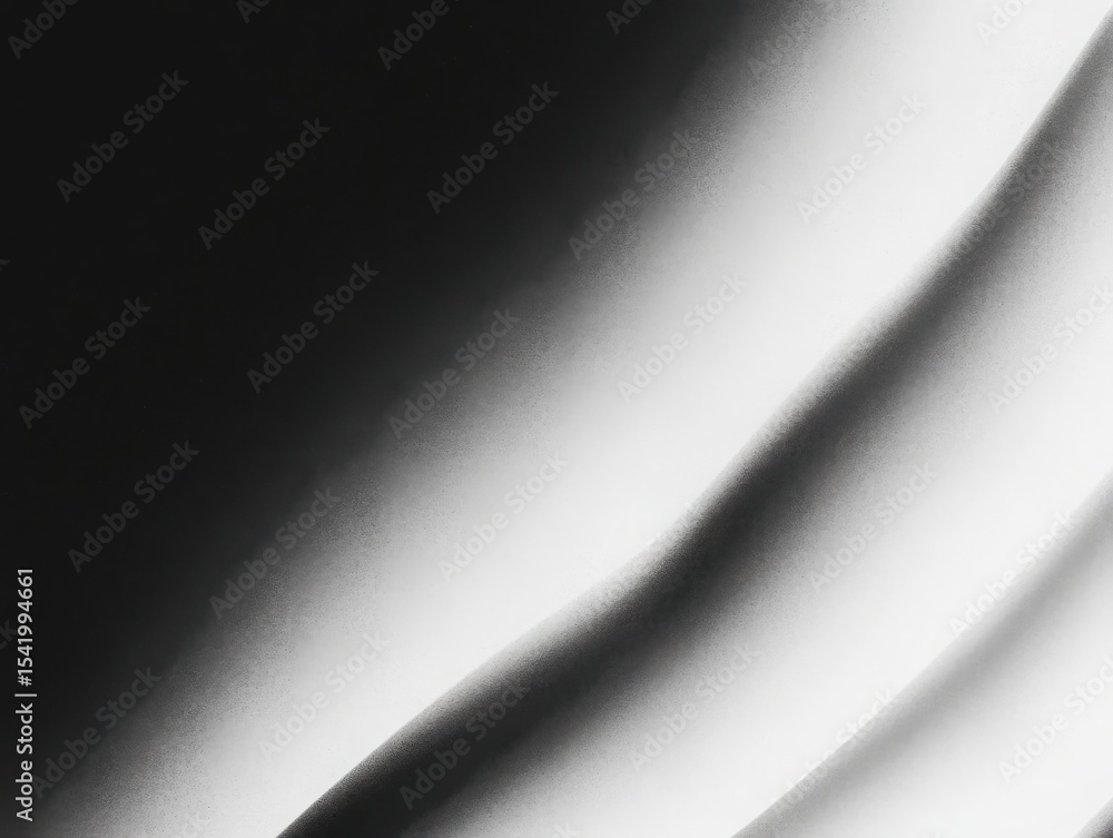 Poster abstract black and white fabric texture. dynamic light and shadow on textile wave pattern. minimalis