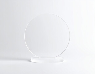  Circle acrylic award plaque mock up isolated on white background