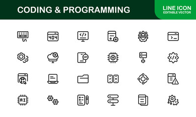 Customizable Coding and Programming Icons. Premium Icons for Development, Design Systems, and Tech Workflows