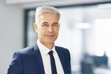CEO, professional entrepreneur, executive manager, corporate leader, 50 years old. Successful business investor, confident in his office