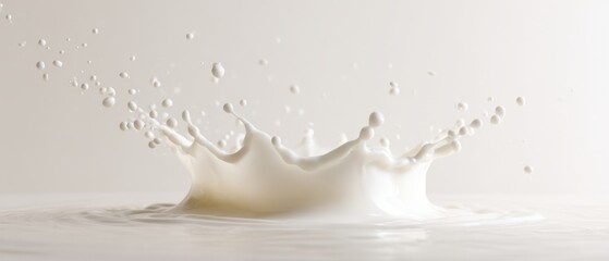 The splash of milk creates an artistic and refreshing visual impact