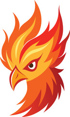 Naklejka premium vector illustration of a fiery bird