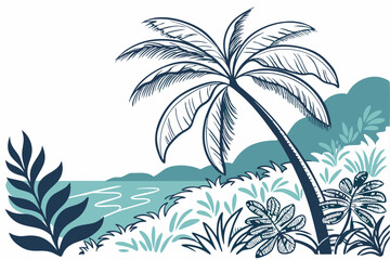 Palm Outline: A Tropical Impression