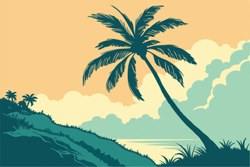 Tropical Contrast: The Palm Silhouette