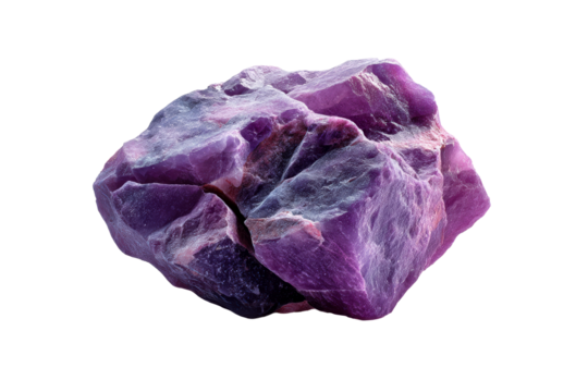 Beautiful purple amethyst crystal on transparent background