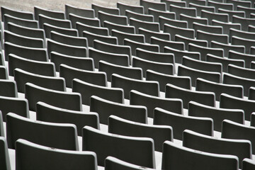 Empty seats in a stadium	
