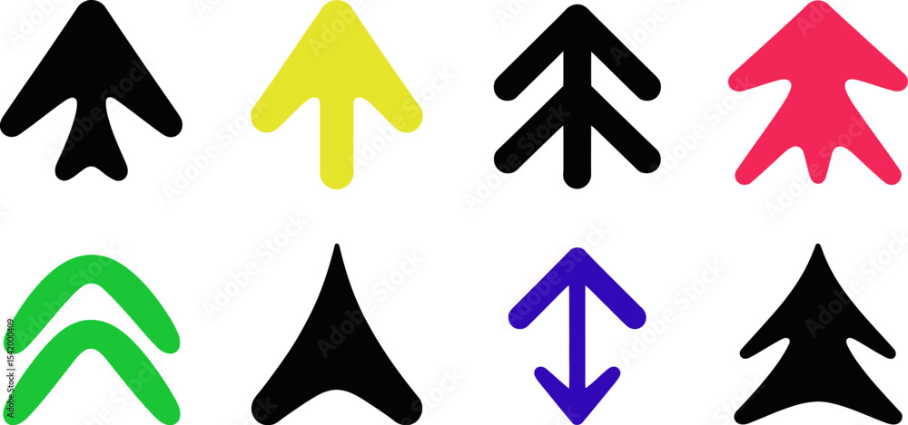 Poster vector arrows set direction up down left right navigation signs pointers icons symbols graphic desig