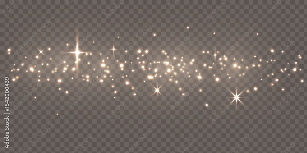 Poster gold sparkles background. vector shining particles