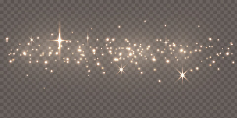 Gold sparkles background. Vector shining particles
