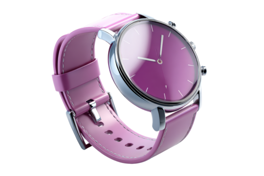 Modern pink wristwatch with sleek design and polished features