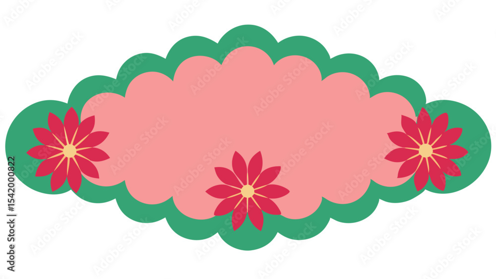 Poster floral frame design with transparency perfect for invitations and various projects