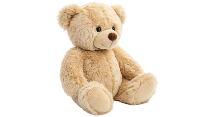 Obraz premium Cute Brown Teddy Bear Plush Toy Adorable Stuffed Animal Isolated on Transparent Background