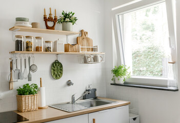 Modern Scandinavian Kitchen Interior Minimalist Design Natural Decor
