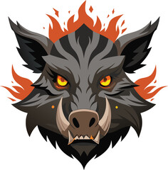 Obraz premium Fire Eyes Demonic Wolf