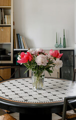Scandinavian Kitchen Interior Dining Flowers