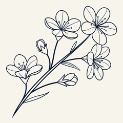 Minimal Flower Cluster – Elegant Botanical Line Grouping
