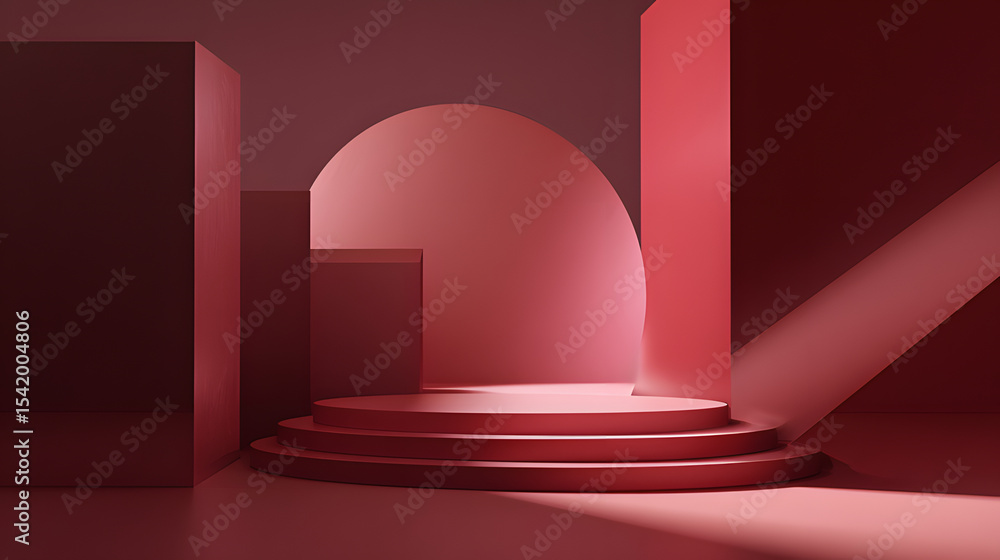 Poster 3d abstract geometry with subtle light and floating shadows for modern ads delivers sleek, futuristi