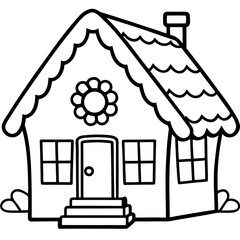 Gingerbread House icon vector