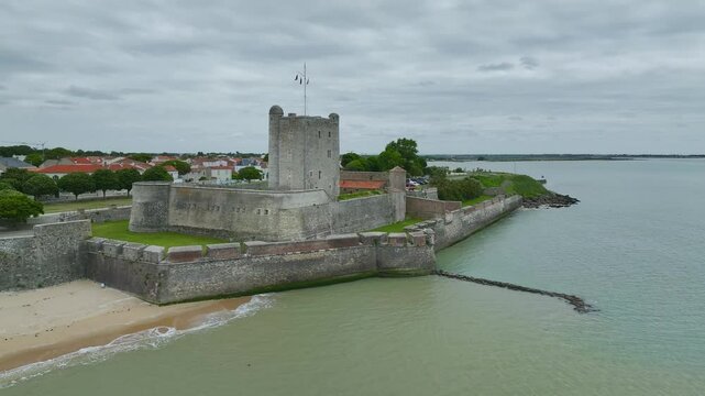 Fouras from a drone, Fouras-les-Bains, Charente-Maritime, Nouvelle-Aquitaine, France, Europe