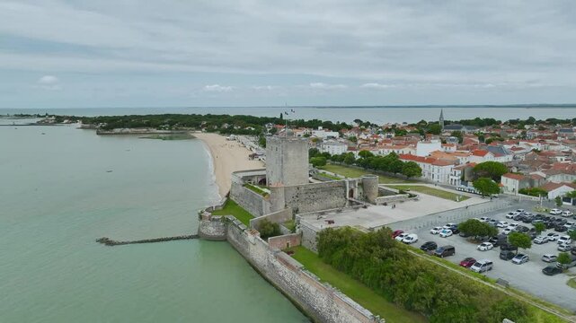 Fouras from a drone, Fouras-les-Bains, Charente-Maritime, Nouvelle-Aquitaine, France, Europe