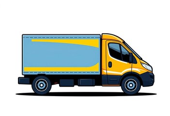 A stylized vector icon of a delivery truck, suitable for apps and websites,  business,  digital
