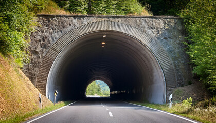 entrance to a country road tunnel