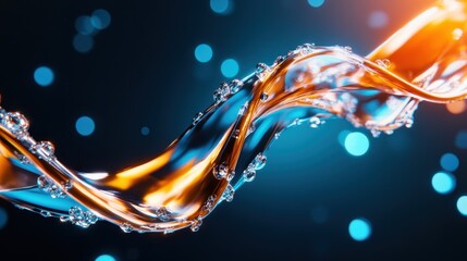 An artistic representation of water swirling with light, showcasing vibrant colors and fluid motion that embodies the beauty of nature and abstract creativity in design.