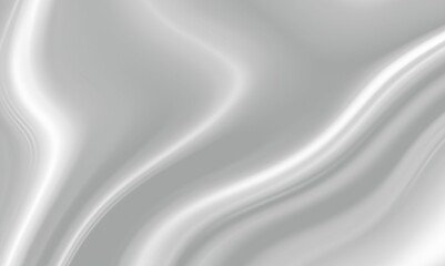 Obraz premium Abstract silver silky texture with soft light reflections and smooth flowing lines. Smooth grey wavy gradient background. Soft silver liquid wallpaper. Ideal for luxury, technology, minimalist-themed.